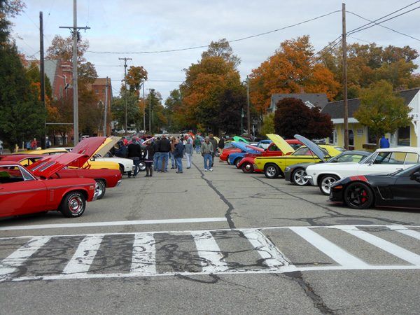 line up of cars at the Grand Ledge Car Show